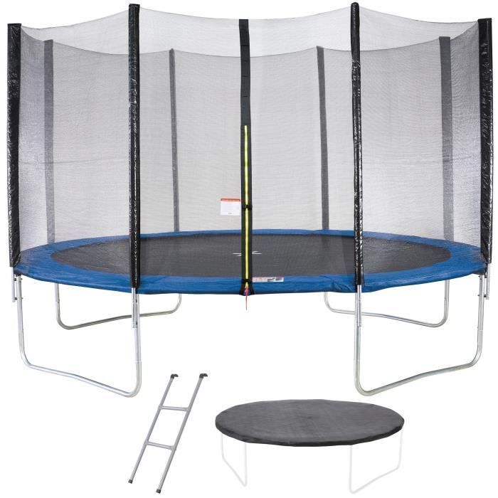 MAXI ECO Trampoline Ø 430 cm Blue - With Net, Ladder, Protective Cover