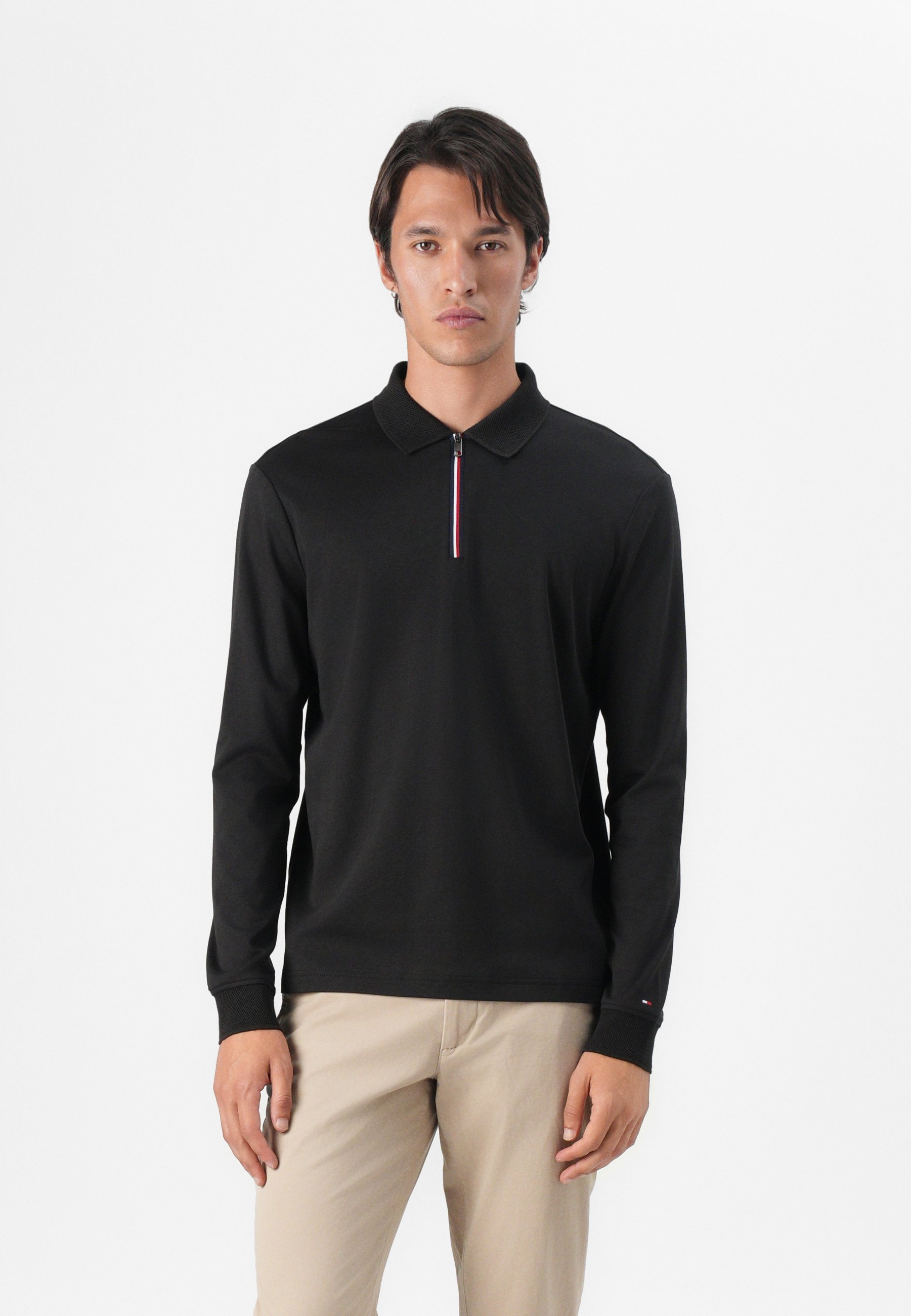 Tommy Hilfiger ZIP INTERLOCK - Poloshirt - zwart