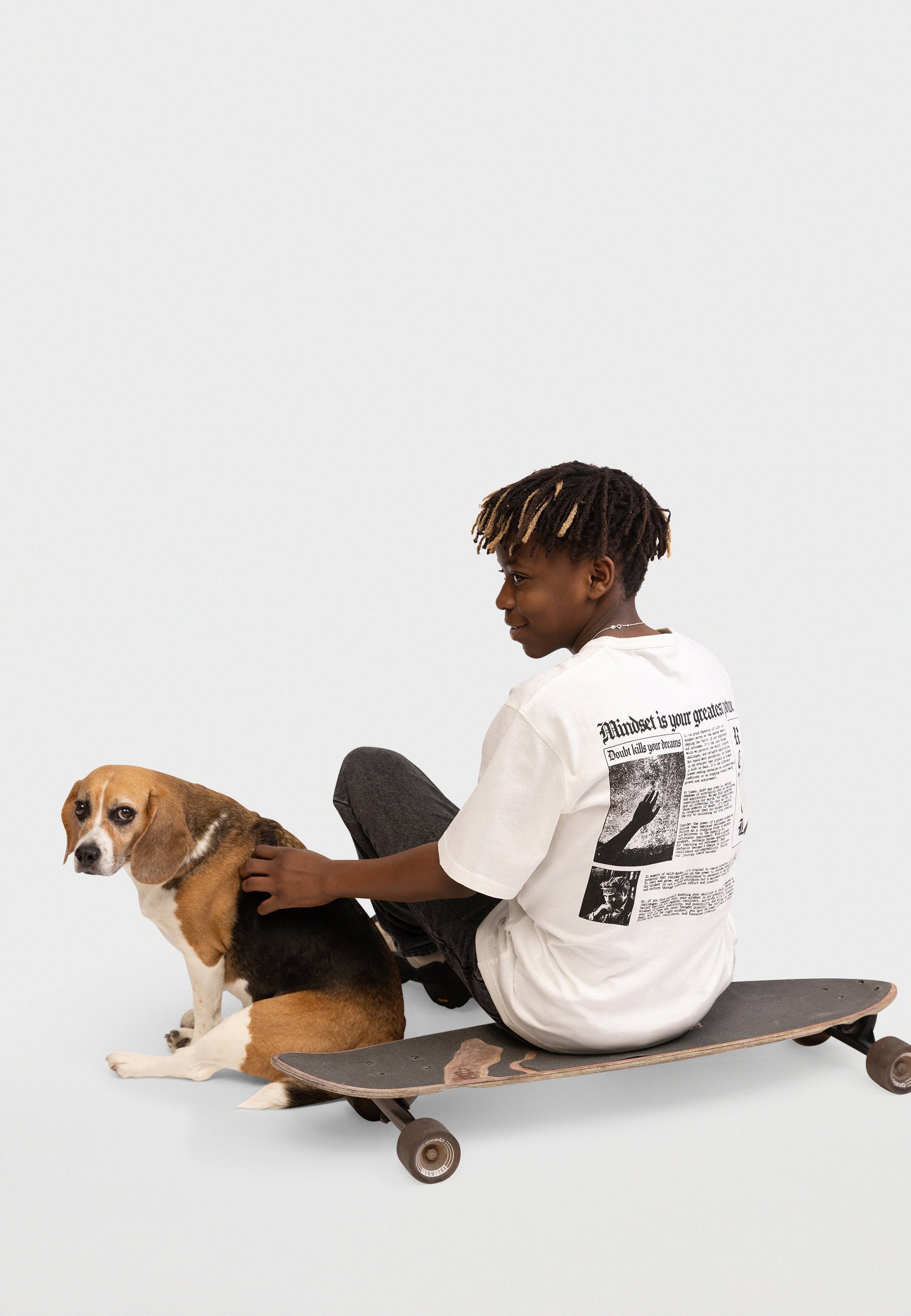 Redefined Rebel TEEMIR TEE OVERSIZED FIT - Koszulka z nadrukiem - śnieżnobiały
