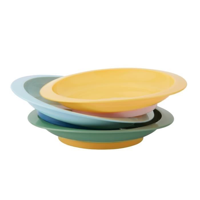 Juego de 3 platos para bebé BADABULLE antideslizantes e irrompibles, aptos para microondas, a partir de 12 meses.