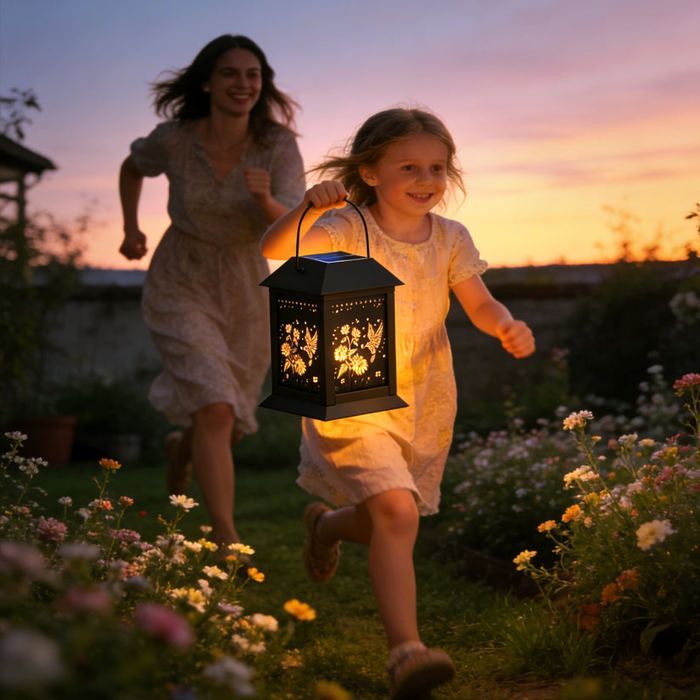 Lot 2 Lanternes Solaires Extérieur – Lumière LED Bougie Vacillante Étanche Jardin – Décoration Suspendue