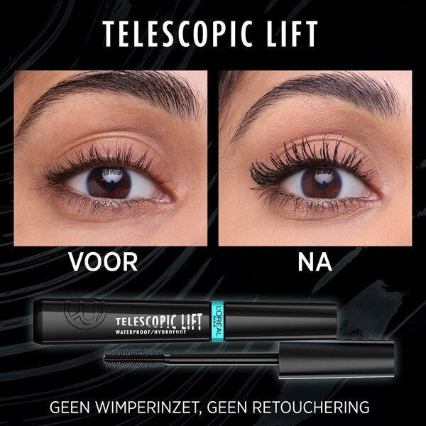 L'Oréal Paris Telescopic Lift crna vodootporna maskara<br>9,9 ml