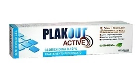EMOFORM Plak Out Active tandpasta met 0,12% chloorhexidine 75 ml tegen tandplak en antibacteriële werking.