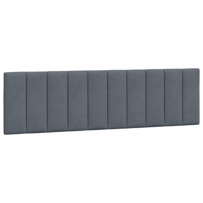 Estructura de cama doble para adultos - SOLOMON - Gris oscuro 180x200 cm 100% poliéster terciopelo JILL'S 11235