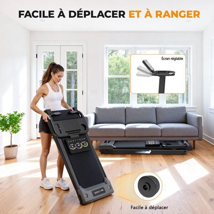 Tapis roulant pieghevole RAOO MIN 3.0 HP - 12 km/h, inclinazione 11%, portata 150 kg, 12 programmi