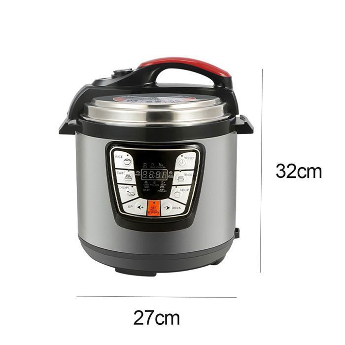 Autocuiseur électrique 6L - Multicuiseur - cuiseur à riz, fonction maintien au chaud - Alliage d'aluminium - Affichage LED -1000W