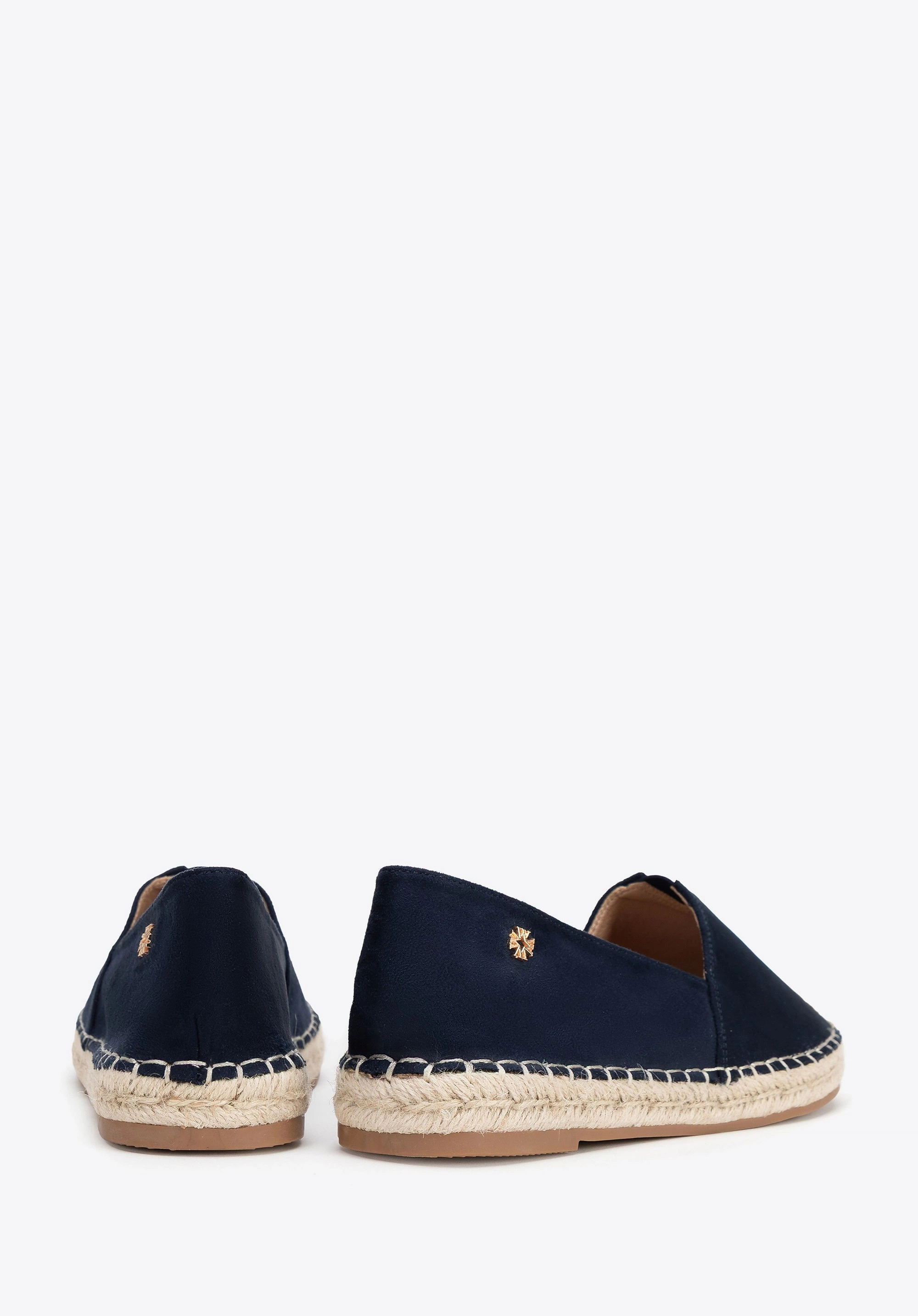 Damskie espadryle z plecionym noskiem granatowe
