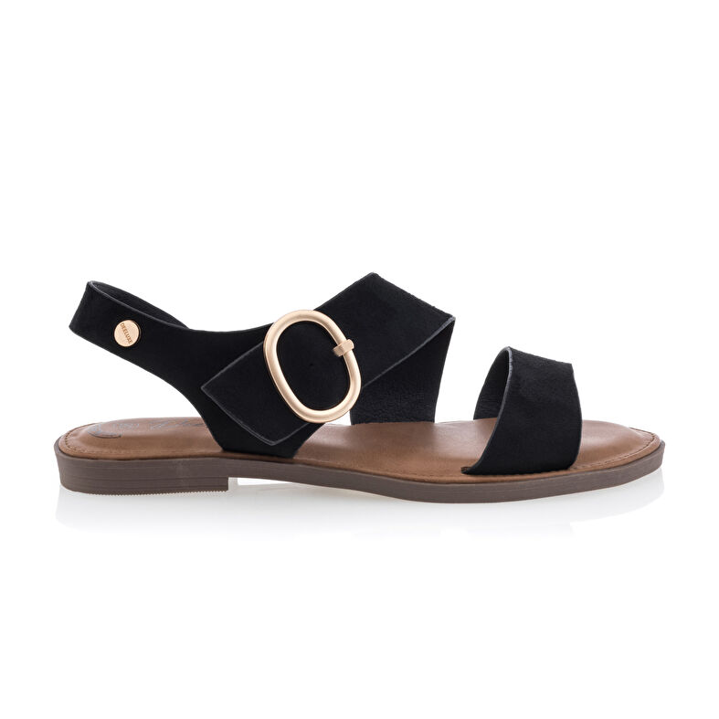 Svarte sandaler / sko med åpen tå til dame
