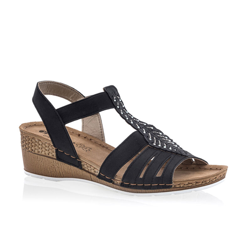 Sandalias negras para mujer / Zapatos de punta abierta