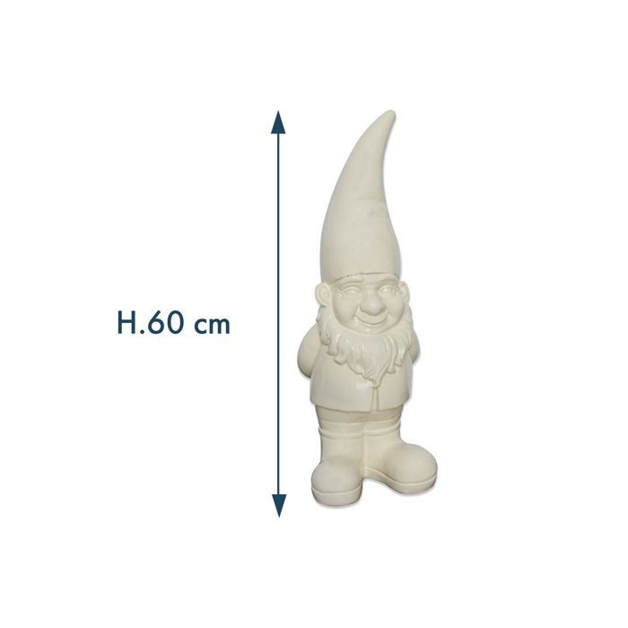 Gnomo de jardim em resina 60cm - cru - Orium