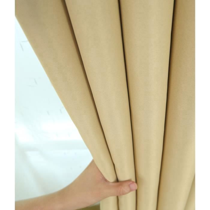 Juego de 2 cortinas térmicas opacas - amarillas - 140 x 260 cm