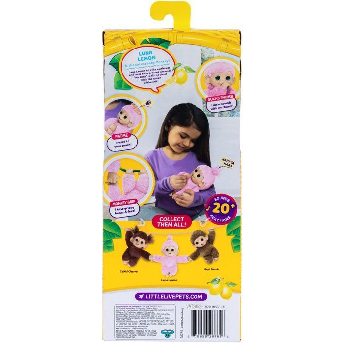 Peluche - LITTLE LIVE PETS - La mia mini scimmietta - Rosa - Età 4+