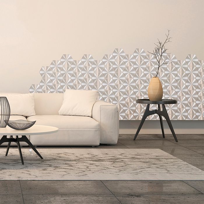 Sticker Mural Carrelage adhésif Cuisine Salle de Bain - CARREAUX DE CIMENT HEXAGONES GRIS ACIER - 28stickershexagones15x13,5cm