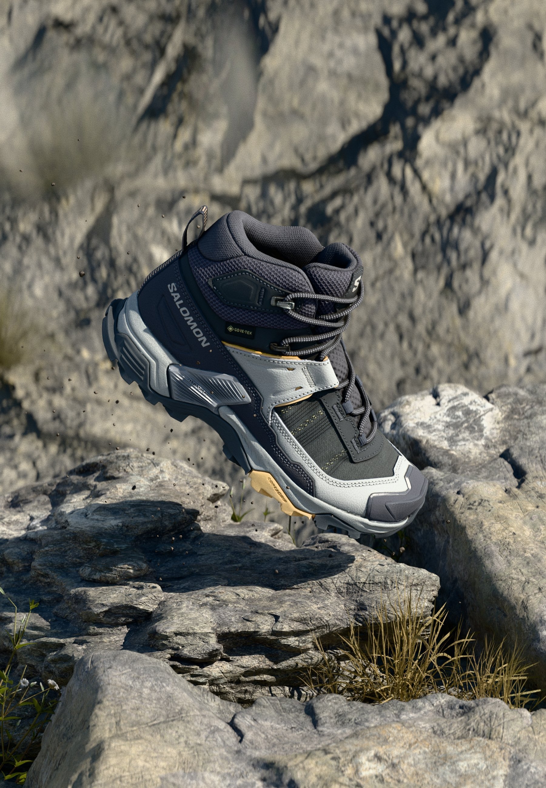 Salomon ULTRA 5 - Turistické topánky - nine iron/gull/soft clay