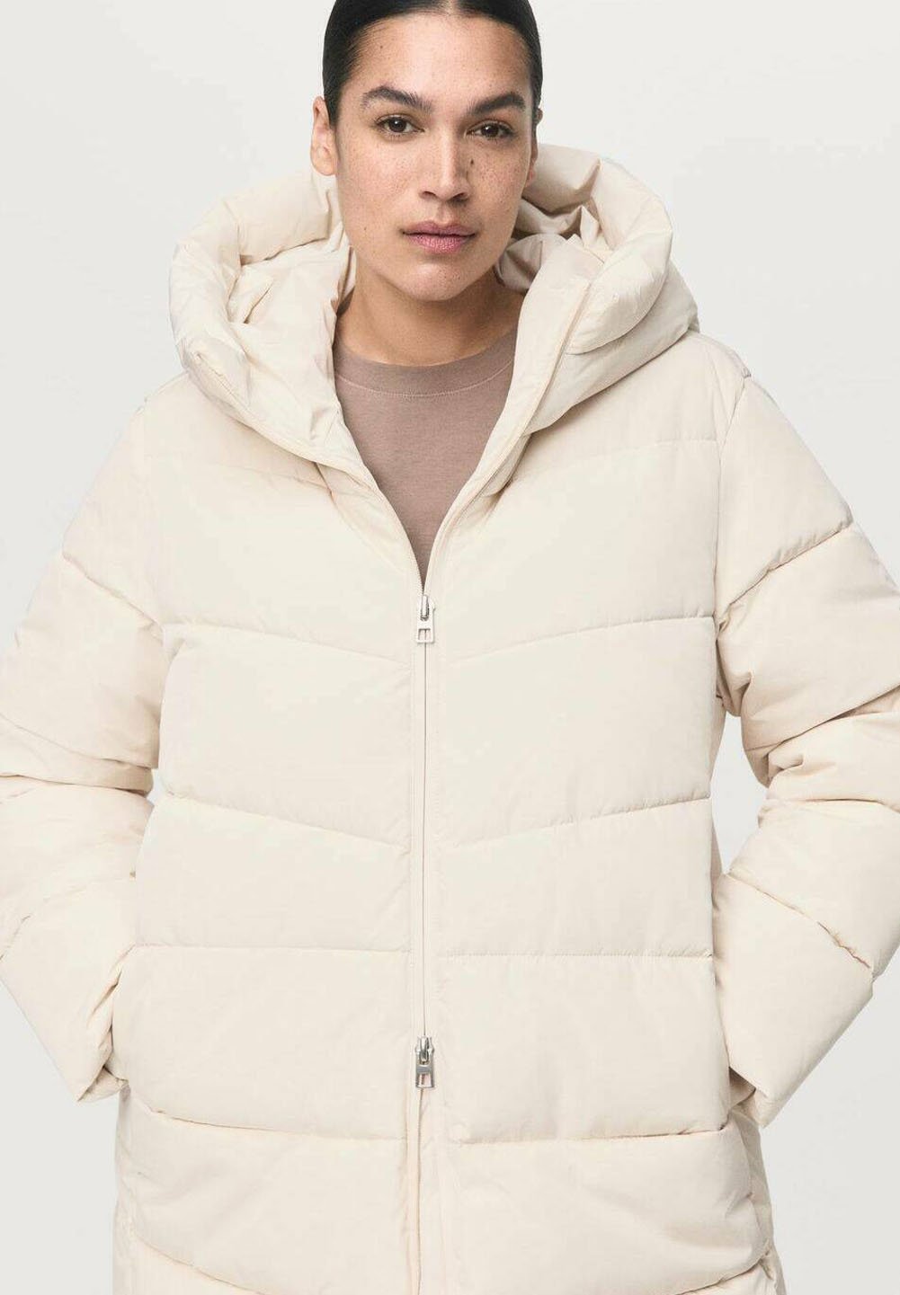 Cappotto invernale Mango - bianco sporco