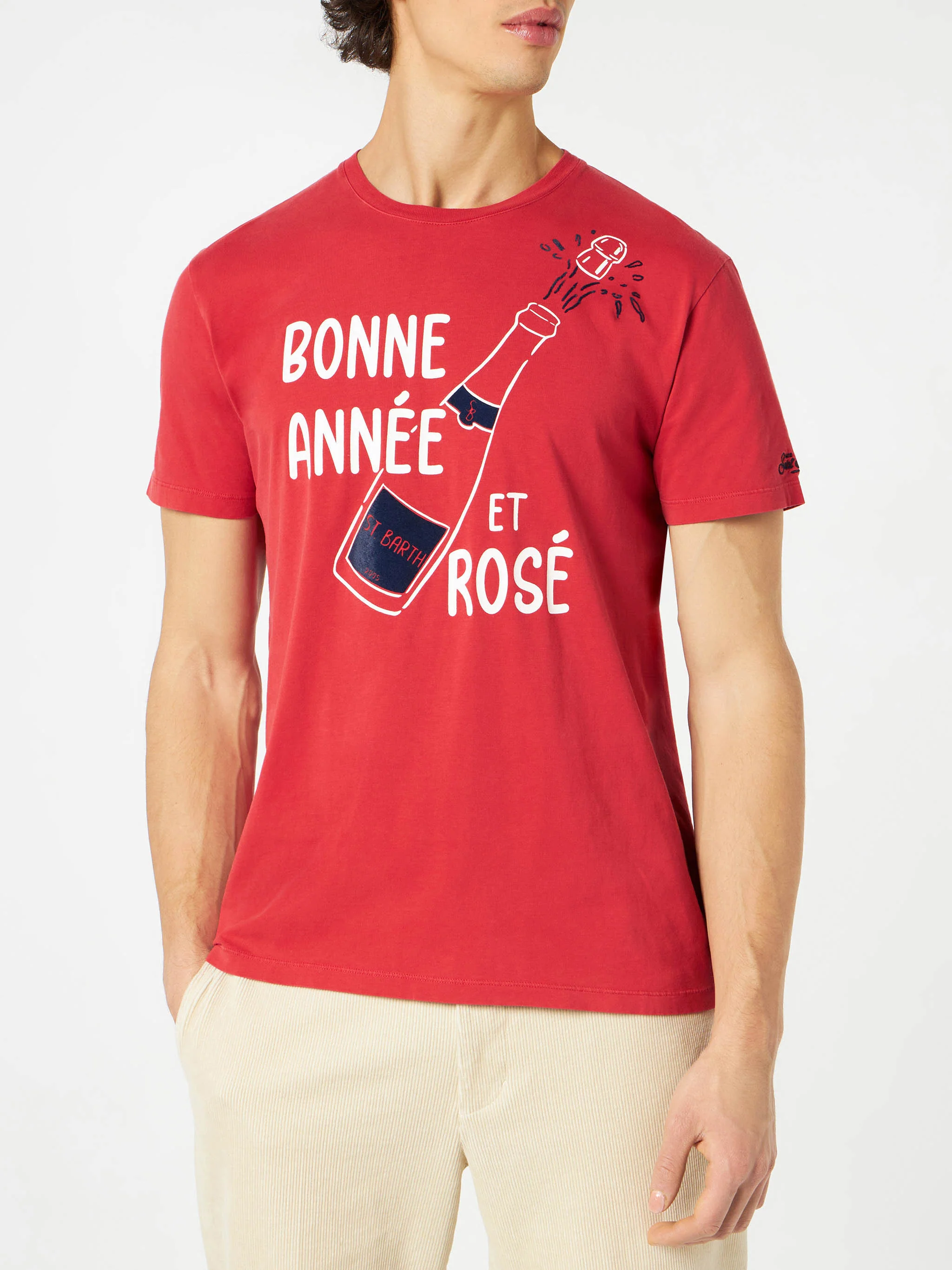 Bonne Année et Rosé rood t-shirt
