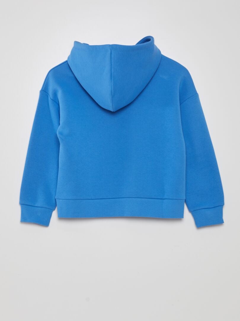Fleece sweatshirt met USA-print - BLAUW