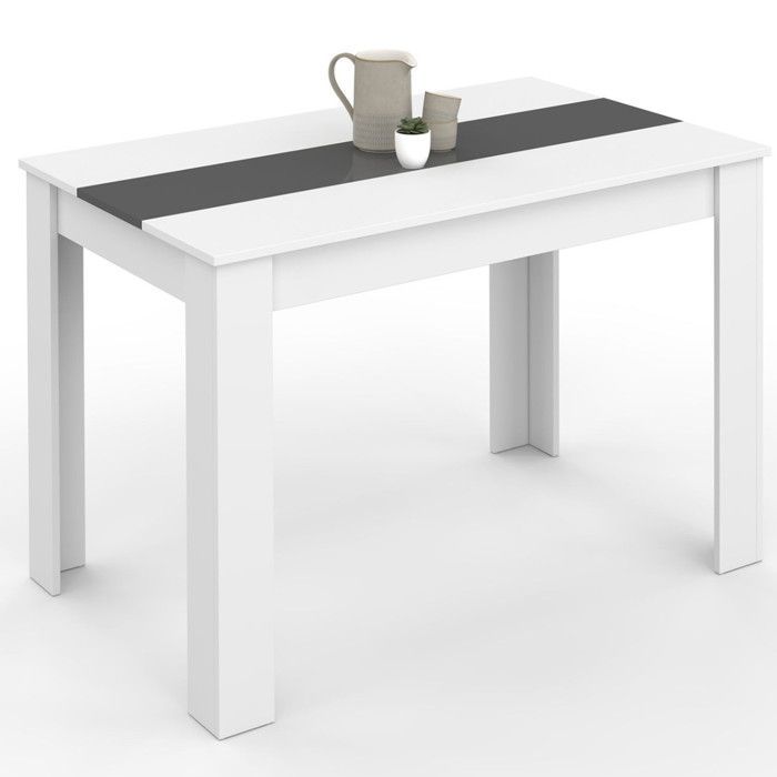 Fixed rectangular dining table - IDMARKET - ROZY - White and grey - 4 people - 110 cm
