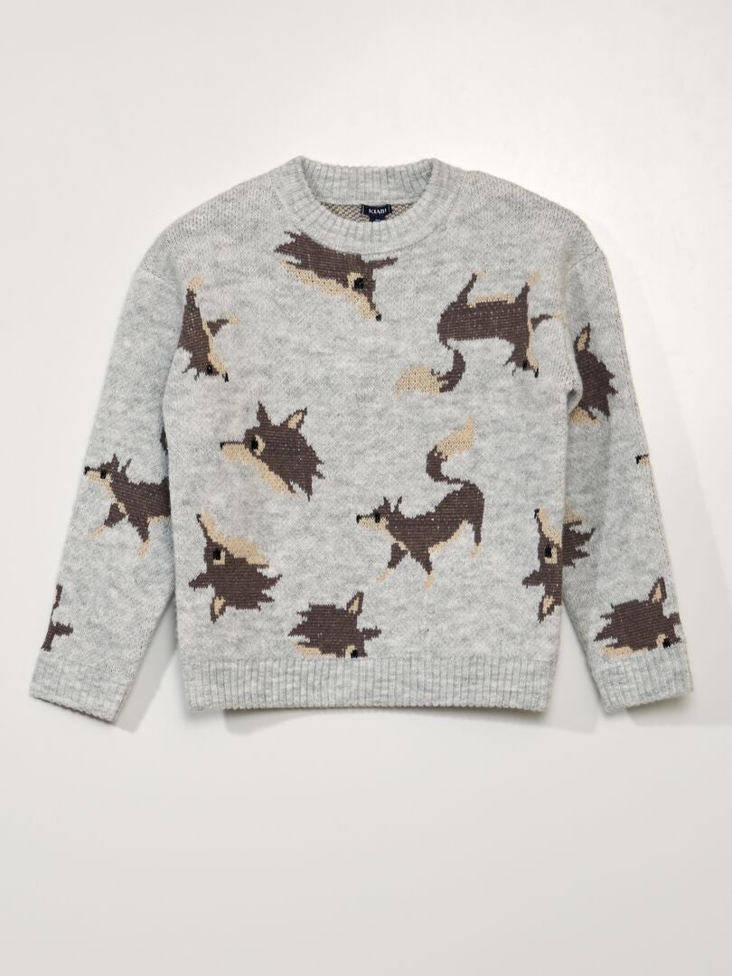 Jersey de punto jacquard - GRIS