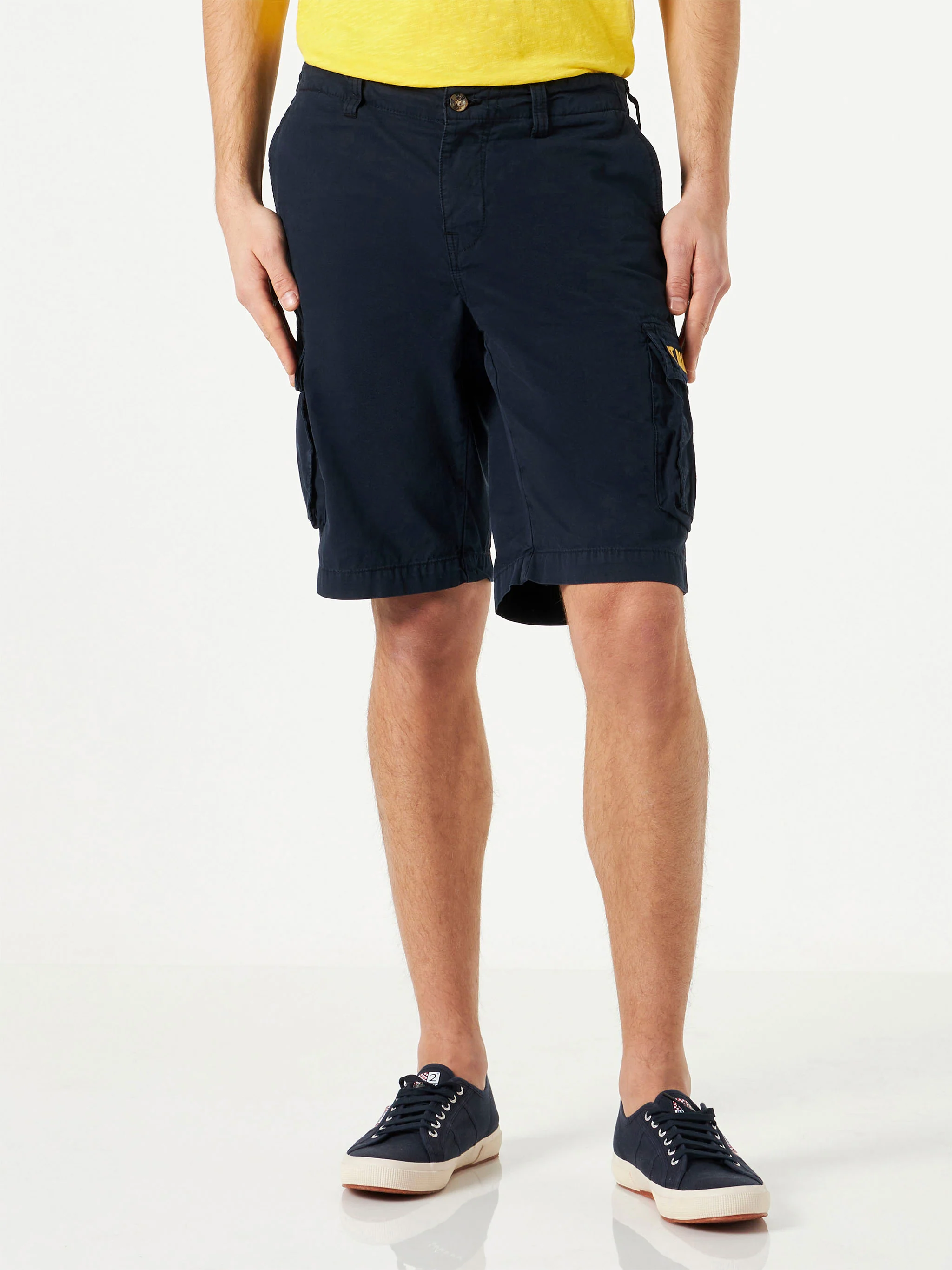 Blauwe katoenen cargoshorts