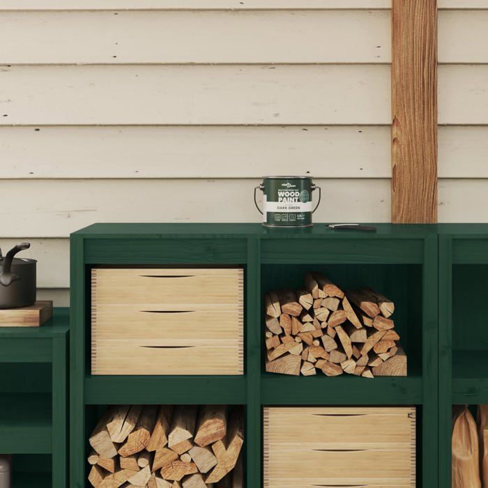 Exterior wood paint - vidaXL - Green - 2.5 l - Water-based formula - Coverage up to 30 m²