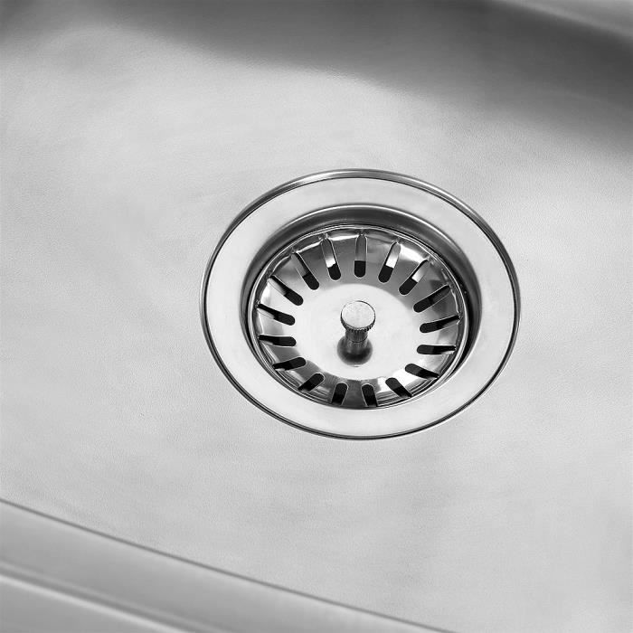 Évier INOX DE CUISINE 1 BAC ET PLAQUE DE FILTRE À EAU ENCASTRABLE ÉVIER POUR CUISINE