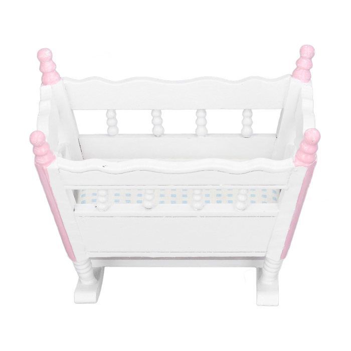 Juguete sonajero para bebés - GIGICIAL - Casa de muñecas - Escala 1/12 - Rosa y blanco - Mini muebles