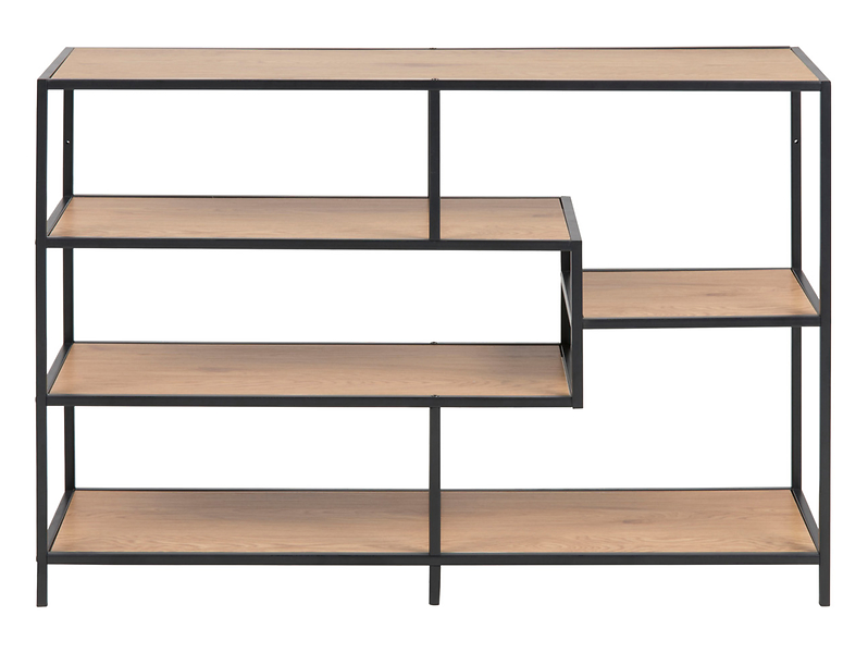 Regał Seaford 114 cm z 4 półkami dziki dąb matowy