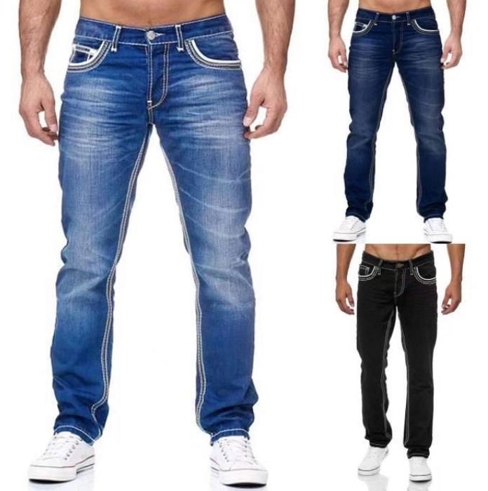 Klassische Herren-Jeans in regulärer Passform, einfarbig – Dunkelblau