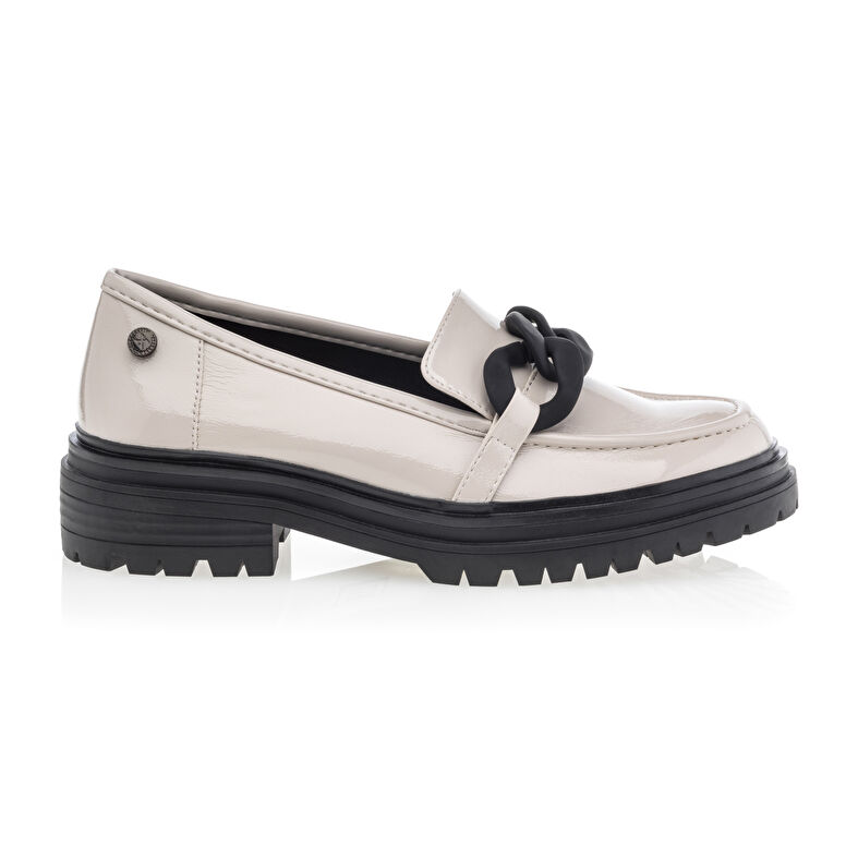 Beige loafers/bootschoenen voor dames