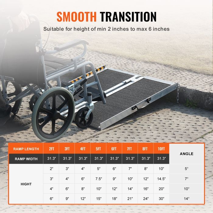 Rampa portátil para silla de ruedas - DUOKU - 2 patas - Aluminio - 363 kg - Plegable