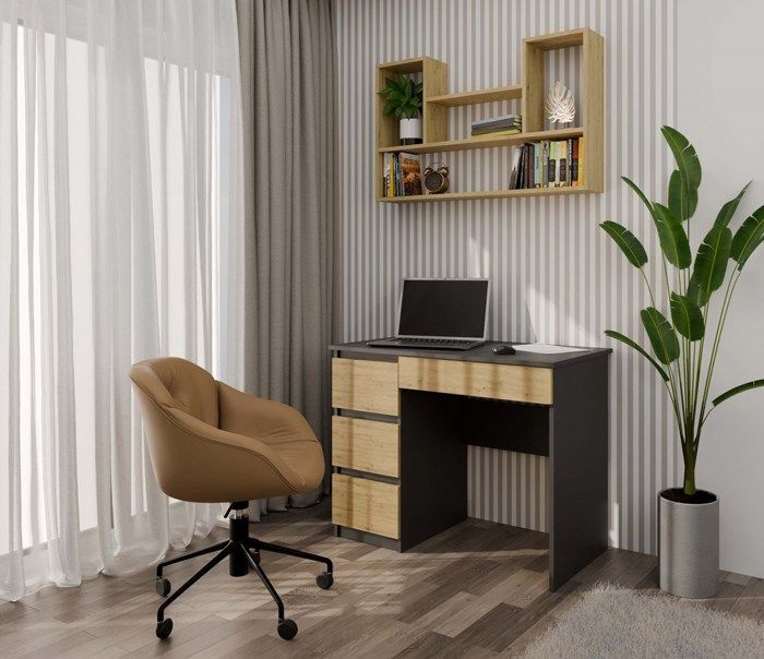 LULU - Estantería colgante - Estante de pared - 100x60x16 cm - Almacenamiento de pared para salón