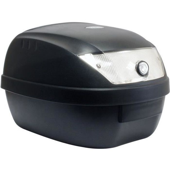 S-LINE - Top Case Moto 28L Noir Mat Dim : 39X39X29Cm (1 Casque) Livré Avec Platine