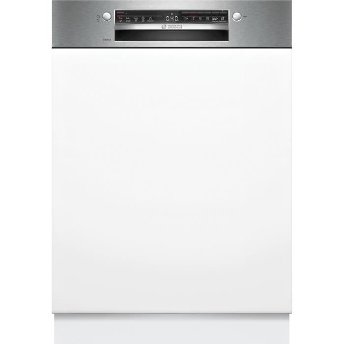 Lave-vaisselle semi-encastrable BOSCH SMI2HTS02E SER2 - 13 couverts - Induction - L60cm - 46 dB - Acier Brossé