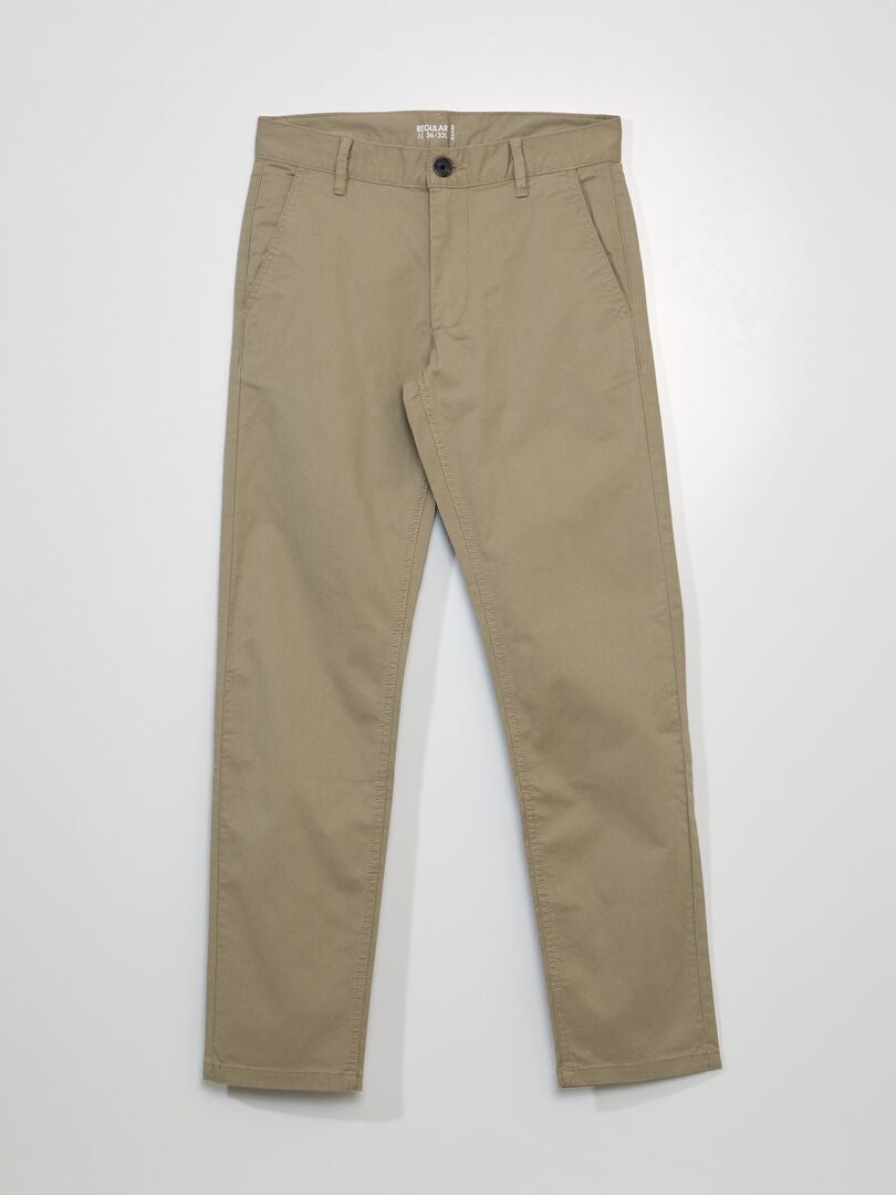 Calça chino de corte regular tamanho L32 - BEGE