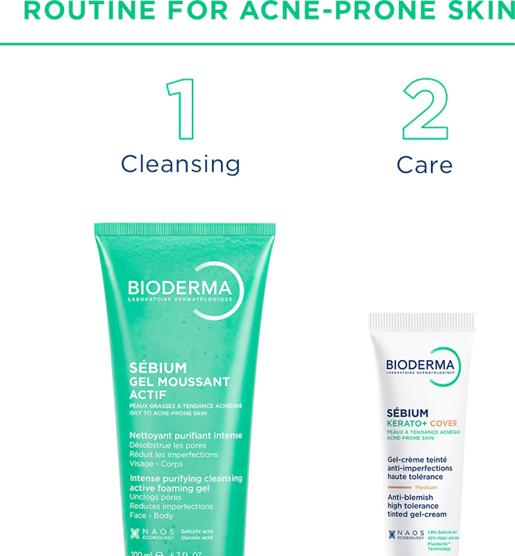 Bioderma Sébium Kerato+ Cover creme tonificante matificante para imperfeições da pele com tendência acneica