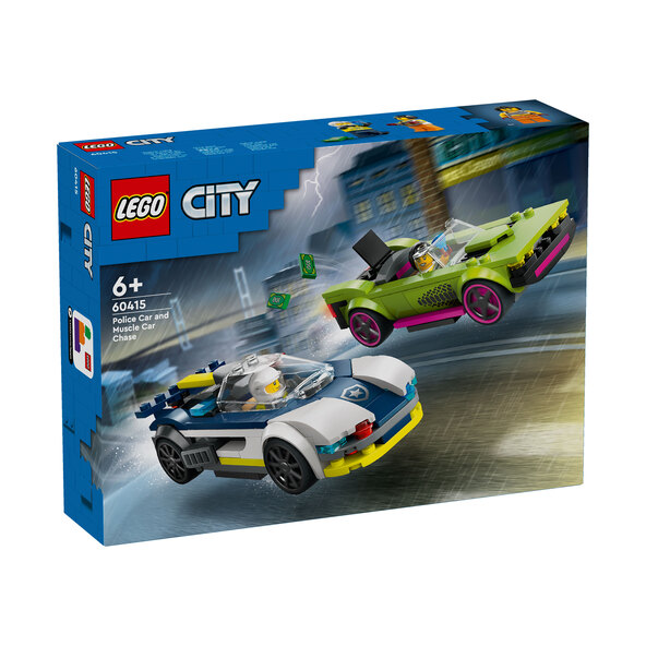 Stadsjakt med polisbil och muskelbil 60415