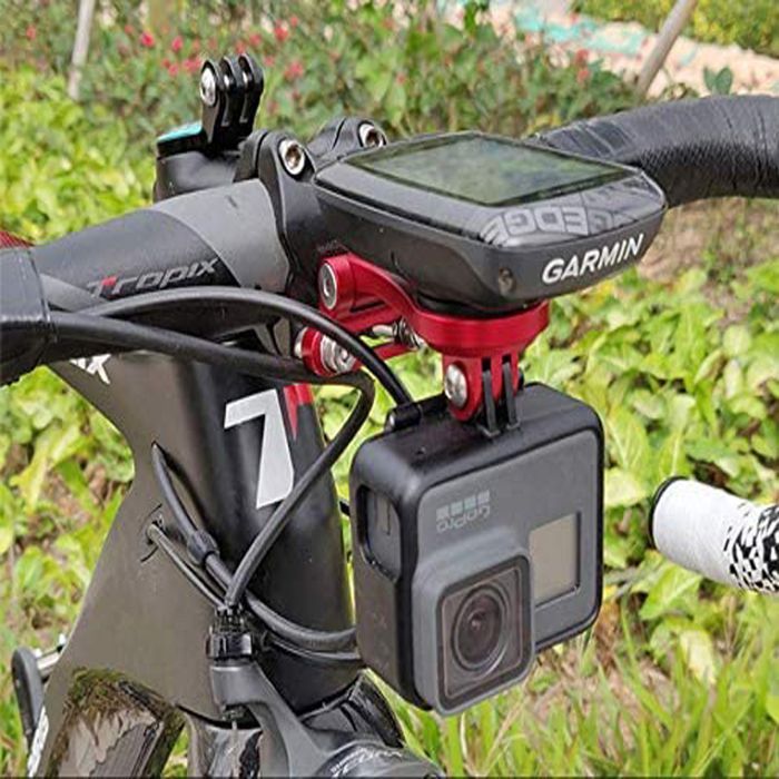 Support de compteur de vélo Garmin, support de coffre pour Garmin Edge 200, 500, 510, 800, 810, 1000, 1030 (noir/rouge)
