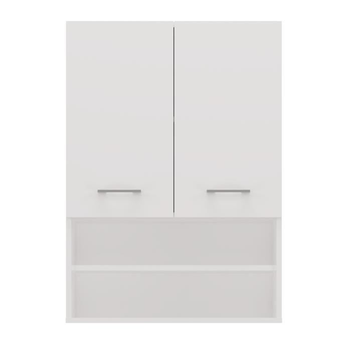 NELLIO - Armario de baño de pared - Mueble de baño colgante - 64x30x90 cm - Almacenamiento para el baño