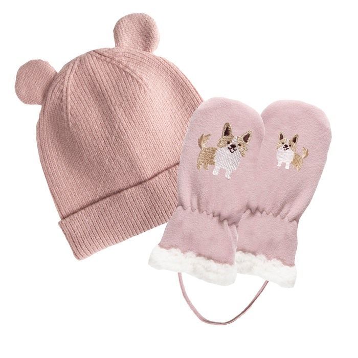 Gorro unisex Isotoner color rosa bebé con orejas