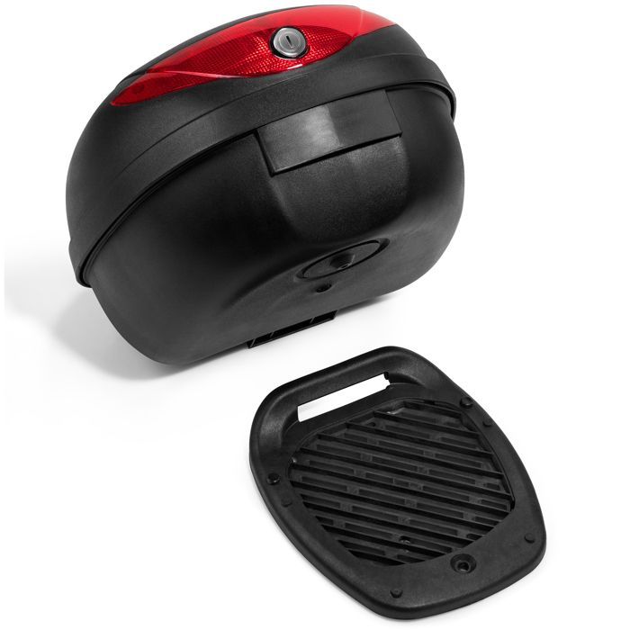 TRESKO® Top Case Moto Universel 24L | 2 clés incluses | Compatible 1 Casque, Éclaboussures, pour Moto, Scooter, Cyclomoteur & Quad