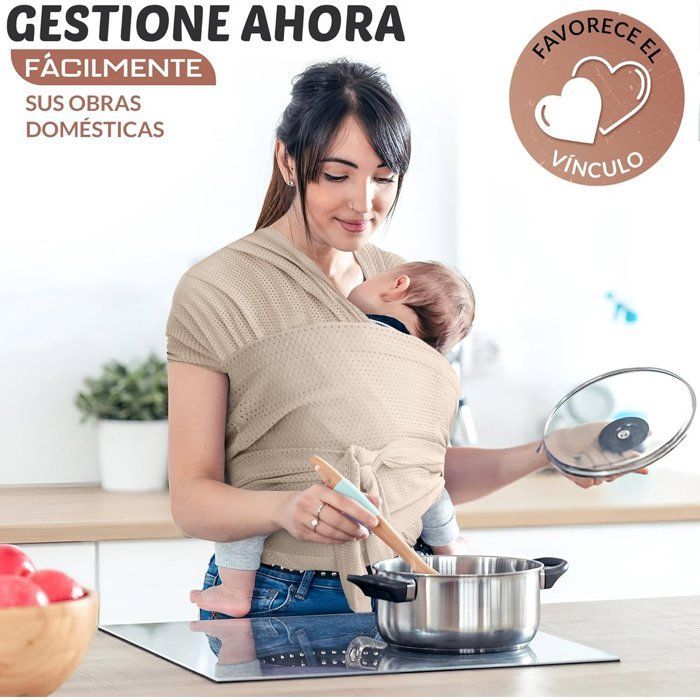 Portabebés tipo fular suave - Transpirable y elástico - Fácil de usar y ajustar