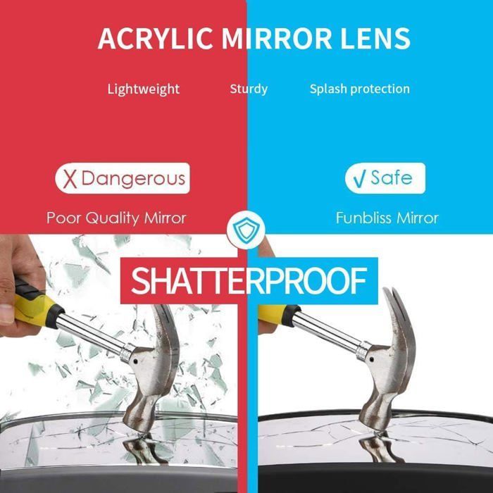Espejo retrovisor para coche de bebé, espejo retrovisor para coche de bebé con visión clara y amplia, fácil instalación, rotación de 360° para ajuste.