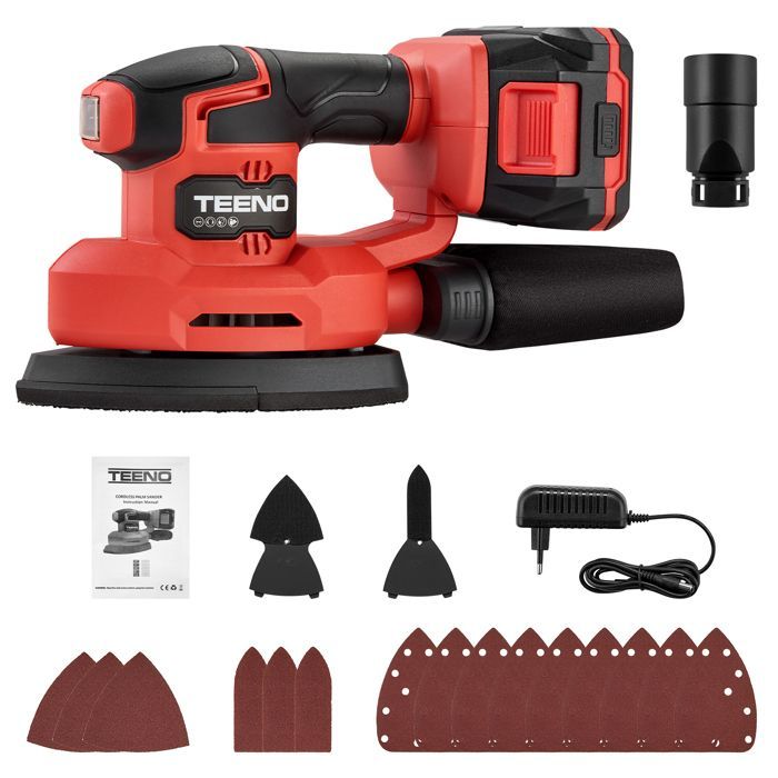 Ponceuse multifonction 3-en-1 - TEENO - TEENO 20V - Sans fil 20V - Batterie 2Ah - 13 000 tr/min