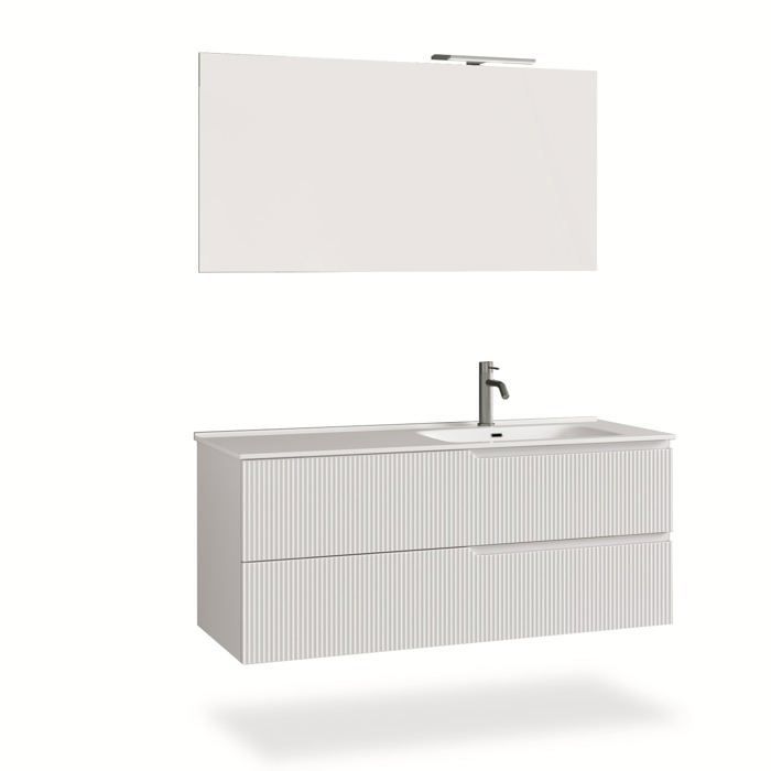 VENERE 4-piece bathroom set with washbasin, matte white