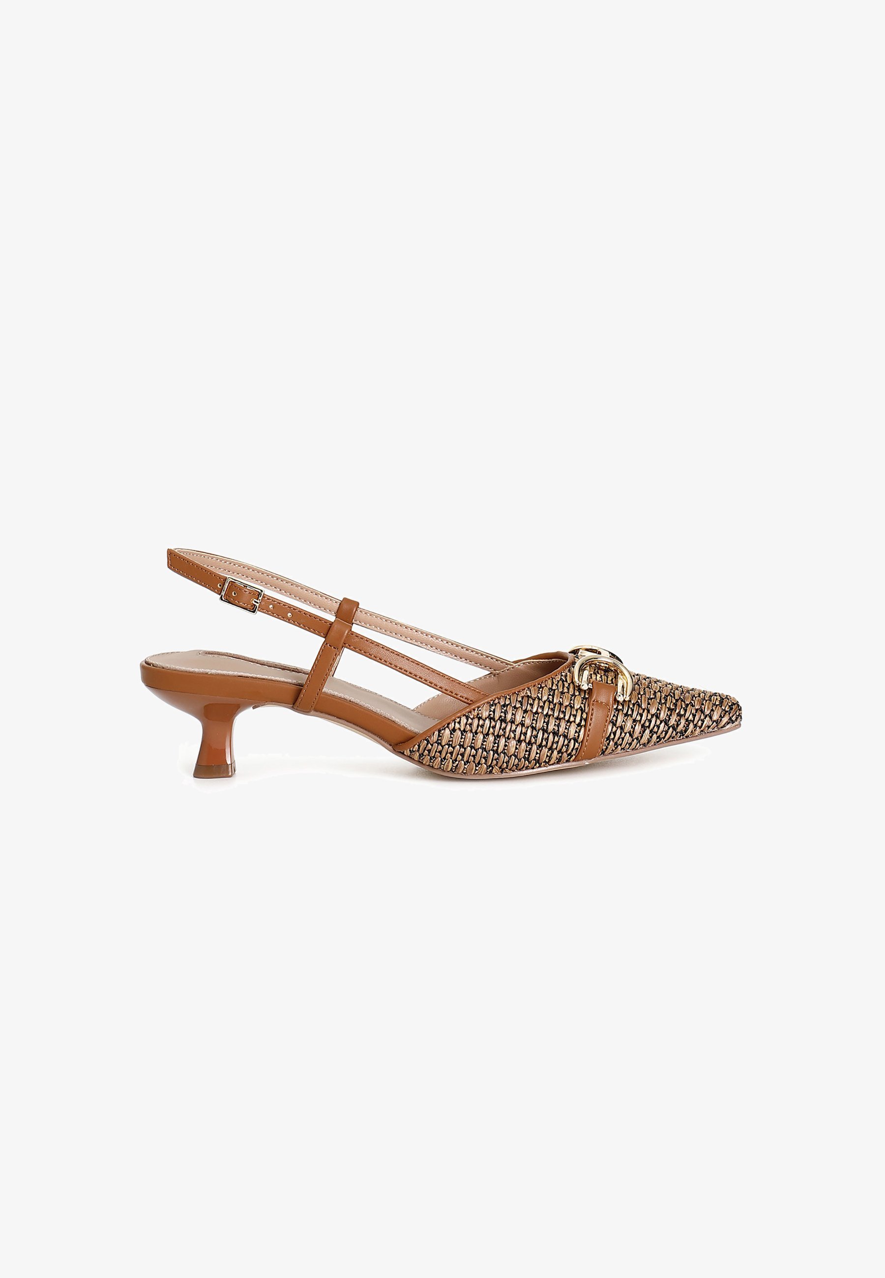 CAFèNOIR Klasické podpatky - hnědá kůže hnědá černá