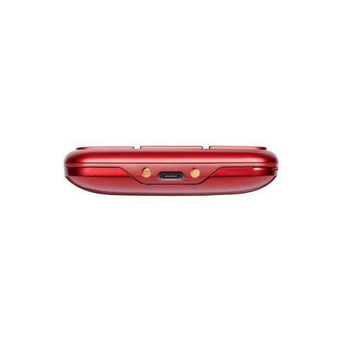 Teléfono móvil Panasonic KX-TU155 para personas mayores, rojo.