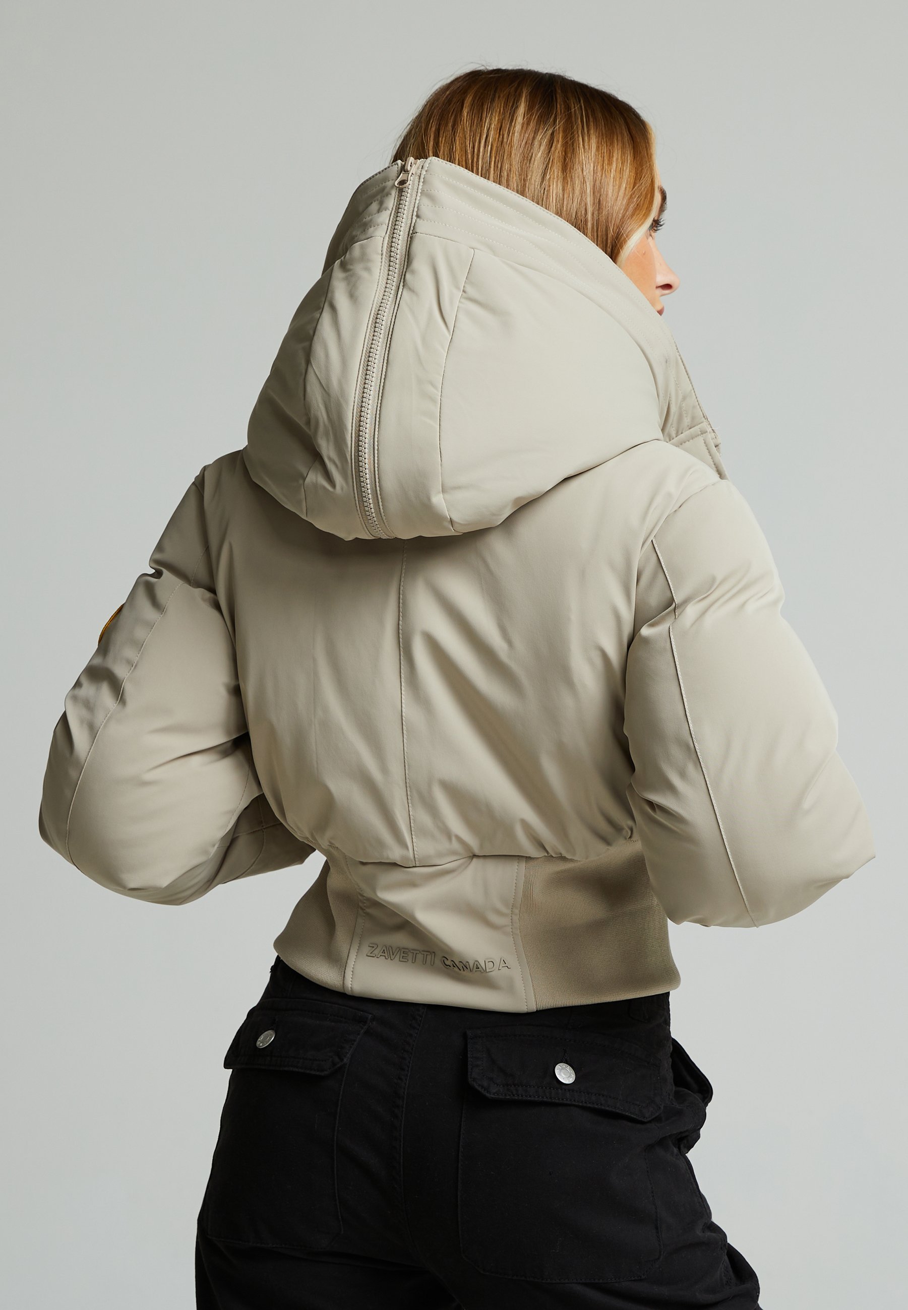 Zavetti Canada OSSANI SPLIT HOOD CROP PUFFER BOMBERJACKET - Winterjas - puur kasjmier