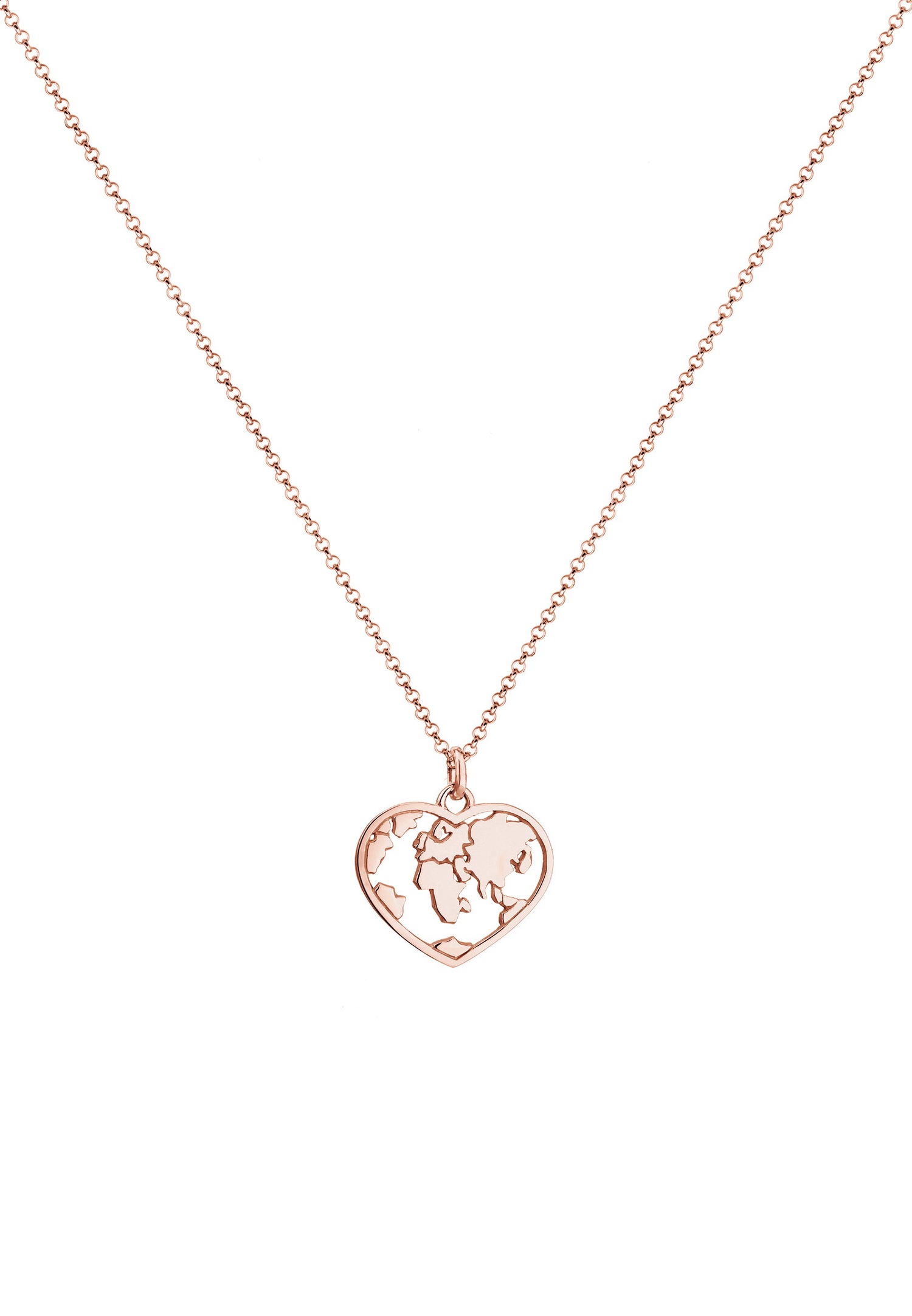 Elli Femme Pendentif Coeur Globe Terrestre Pois Tendance en Argent Sterling 925