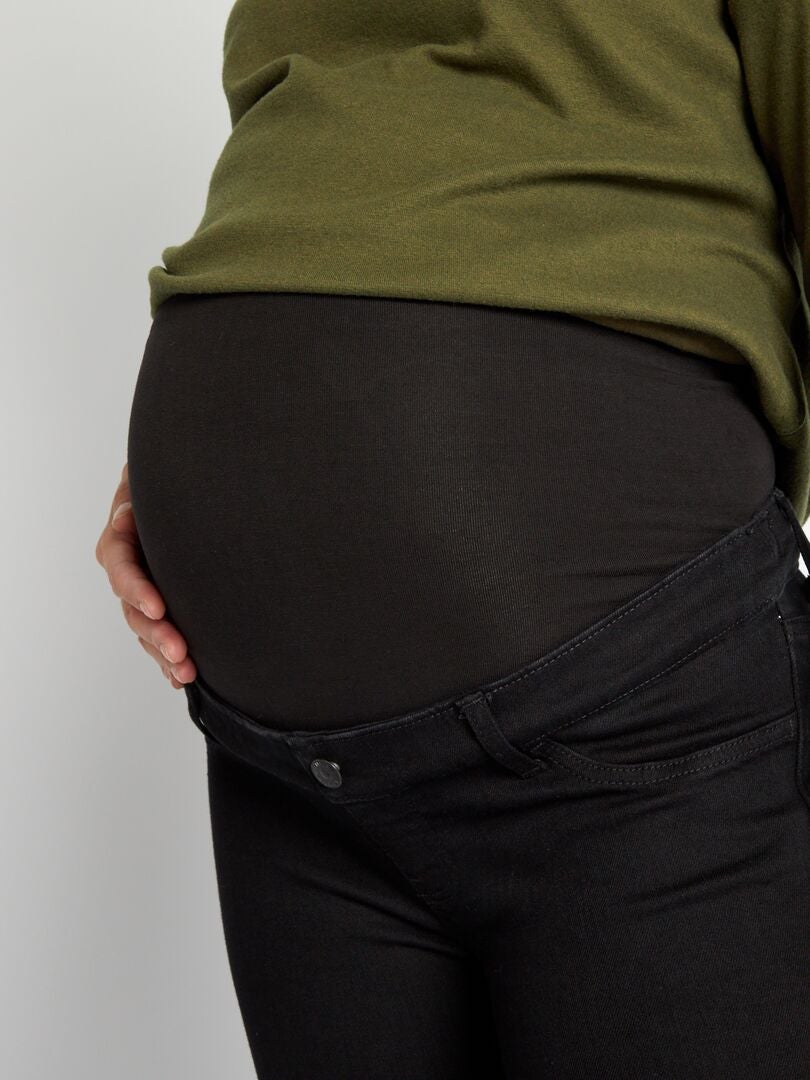 Calça jeans de maternidade superelástica - PRETA